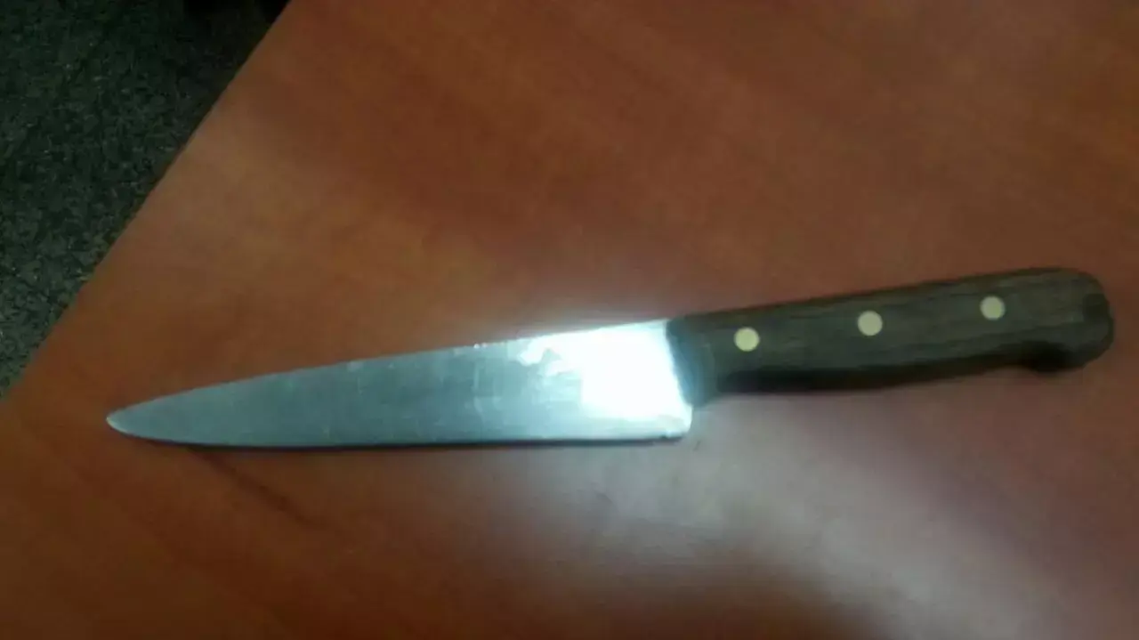 סכין שנתפסה ברשות פלסטיני שהתקרב לעמדה של לוחמי מג"ב בחברון, 2 ביולי 2015 סכין שנתפסה ברשות פלסטיני שהתקרב לעמדה של לוחמי מג"ב בחברון, 2 ביולי 2015
