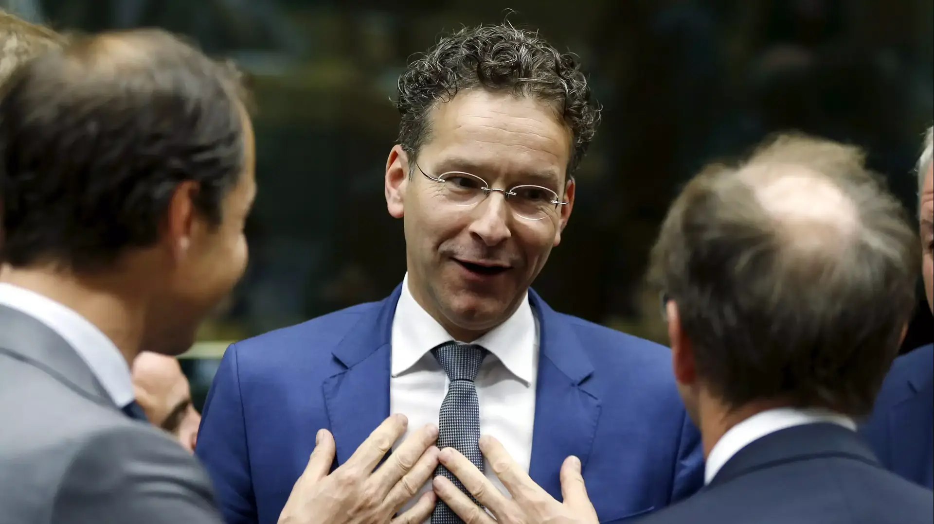 ירון דיסלבלום, שר האוצר של הולנד וראש קבוצת שרי האוצר האירופים, בדיונים בבריסל על הצעת הרפורמות בכלכלת יוון, 11 ביולי 2015 ירון דיסלבלום, שר האוצר של הולנד וראש קבוצת שרי האוצר האירופים, בדיונים בבריסל על הצעת הרפורמות בכלכלת יוון, 11 ביולי 2015