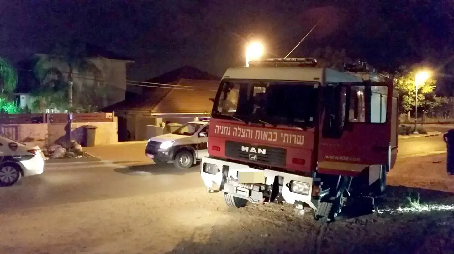 הכבאית שנגנבה ונעצרה לאחר מרדף בחדרה, יולי 2015