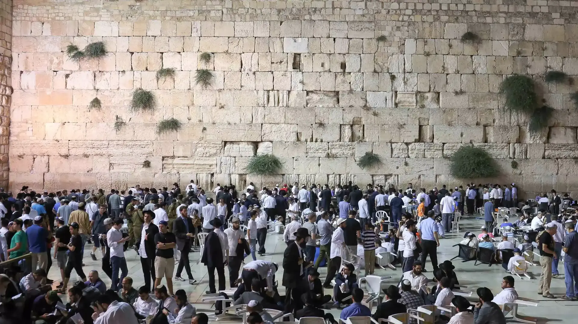 מאות מתפללים בכותל לרגל תשעה באב, יולי 2015