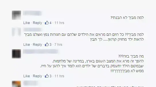 תגובות לפוסט המציג ילד יהודי מראה מיומנות בשימוש ברובה ללוחמי משמר הגבול, יולי 2015 תגובות לפוסט המציג ילד יהודי מראה מיומנות בשימוש ברובה ללוחמי משמר הגבול, יולי 2015