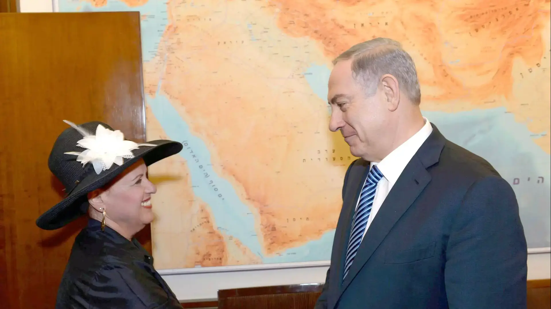 ראש הממשלה בנימין נתניהו ואסתדר פולארד, אשתו של ג'ונתן פולארד ראש הממשלה בנימין נתניהו ואסתדר פולארד, אשתו של ג'ונתן פולארד