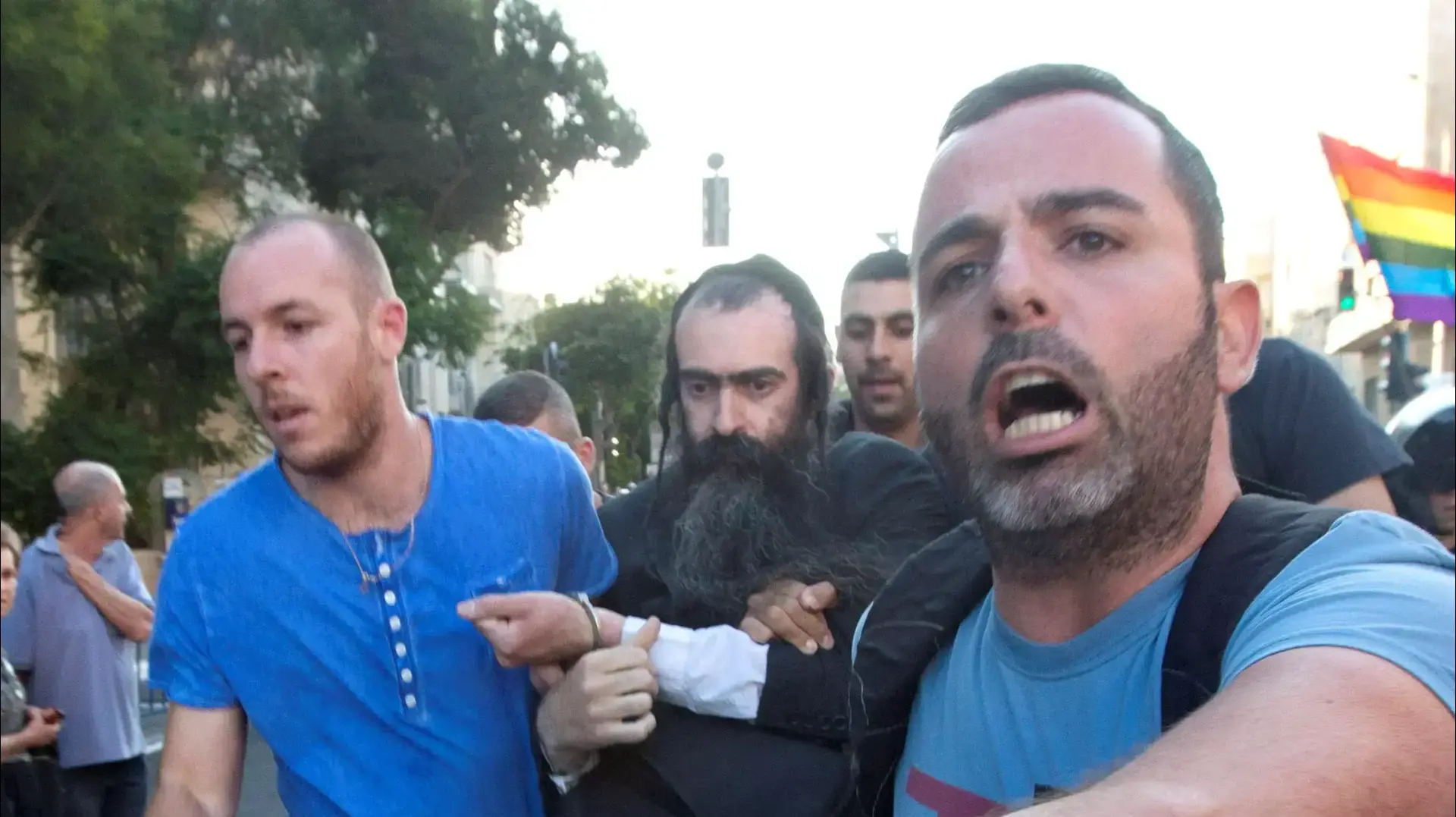 ישי שליסל הדוקר במצעד הגאווה, יולי 2015 ישי שליסל הדוקר במצעד הגאווה, יולי 2015
