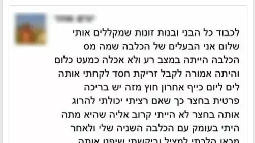 בעל הכלב שהוטבע בנתניה מגיב בפייסבוק בעל הכלב שהוטבע בנתניה מגיב בפייסבוק