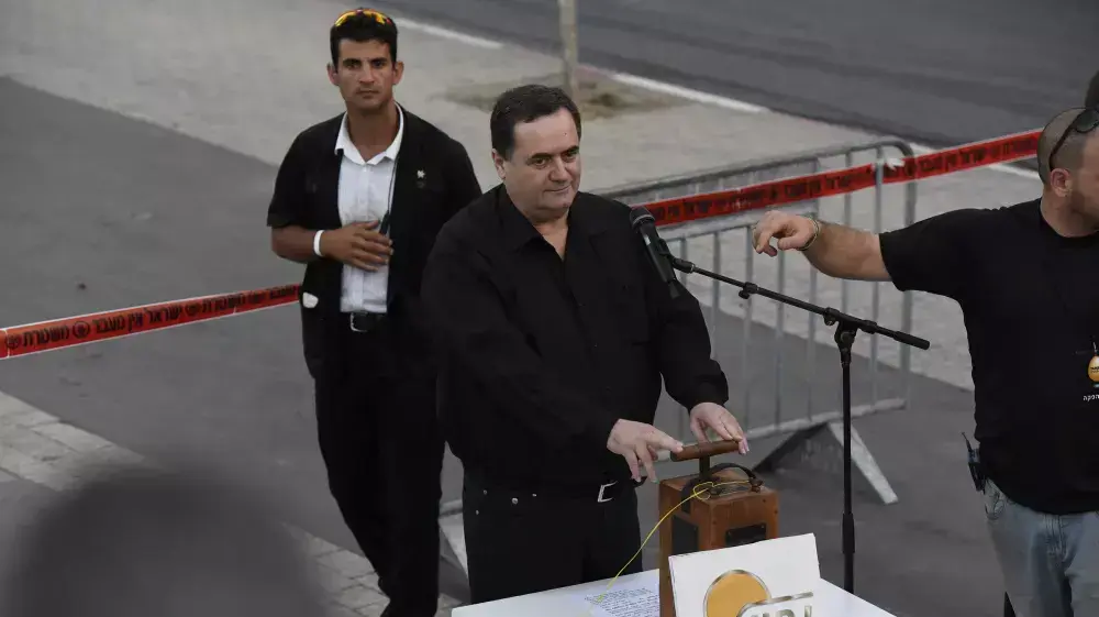 ישראל כץ מפוצץ את גשר מעריב, 21 באוגוסט 2015 ישראל כץ מפוצץ את גשר מעריב, 21 באוגוסט 2015