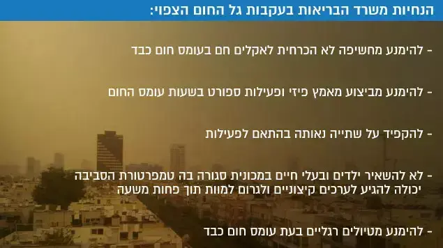 הנחיות משרד הבריאות בעקבות גל החום הנחיות משרד הבריאות בעקבות גל החום