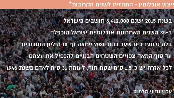פיצוץ אוכלוסין התחזית לשנים הקרובות פיצוץ אוכלוסין התחזית לשנים הקרובות