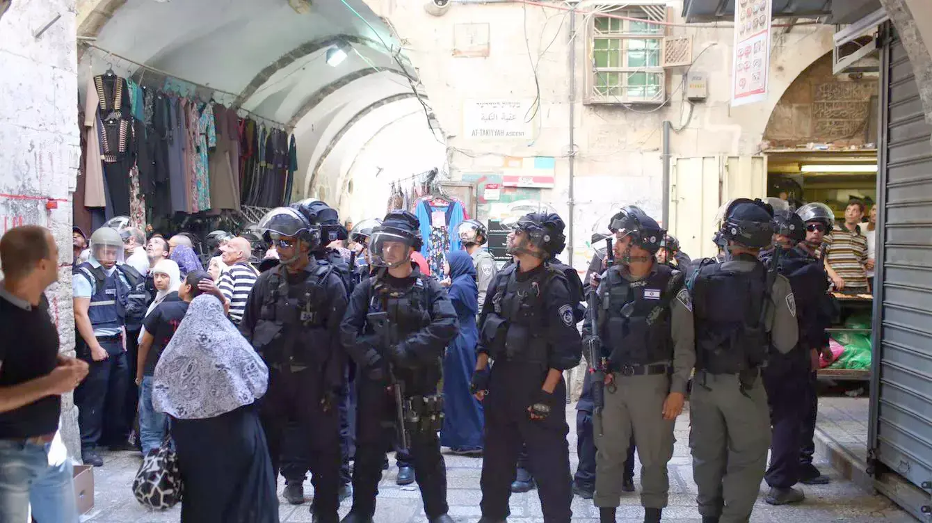 כוחות הביטחון שהוצבו להתמודד עם הפרות הסדר בעיר העתיקה ובהר הבית בירושלים, 15 בספטמבר 2015 כוחות הביטחון שהוצבו להתמודד עם הפרות הסדר בעיר העתיקה ובהר הבית בירושלים, 15 בספטמבר 2015