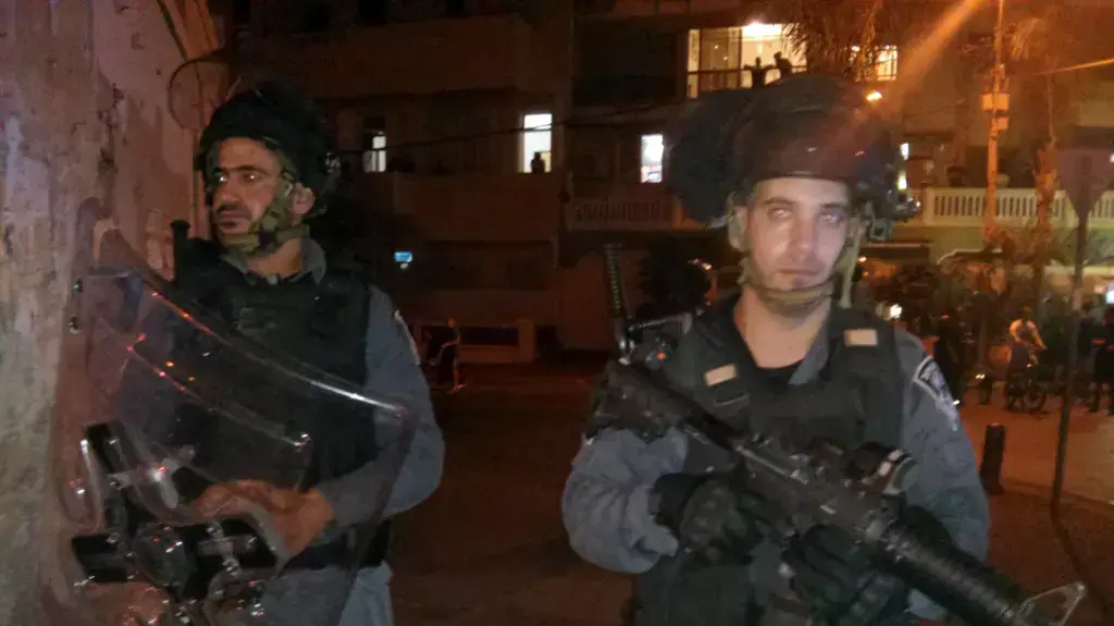 הפגנה בגן השניים ביפו. אוקטובר 2015