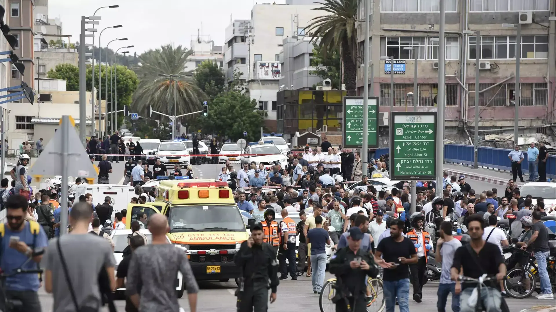 זירת הפיגוע בתל אביב, 8 באוקטובר 2015 זירת הפיגוע בתל אביב, 8 באוקטובר 2015