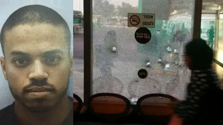 המחבל וזירת הפיגוע בתחנה המרכזית באר שבע, אוקטובר 2015 המחבל וזירת הפיגוע בתחנה המרכזית באר שבע, אוקטובר 2015