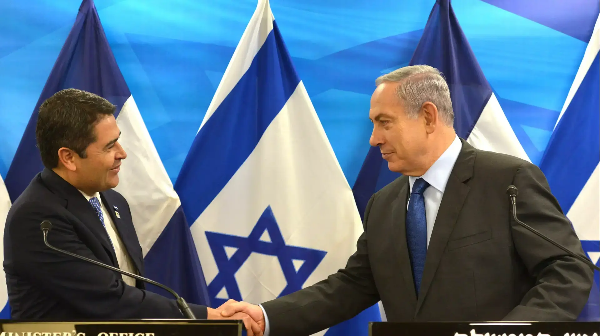 ראש הממשלה בנימין נתניהו ונשיא הונדורס חואן אורלנדו הרננדס ראש הממשלה בנימין נתניהו ונשיא הונדורס חואן אורלנדו הרננדס