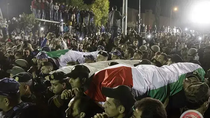 טקס קבלת גופות המחבלים שהועברו לחברון 30 אוקטובר