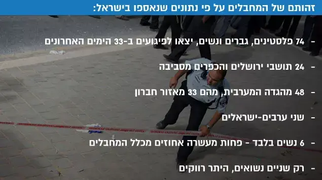 זהותם של המחבלים על פי נתונים שנאספו בישראל: זהותם של המחבלים על פי נתונים שנאספו בישראל: