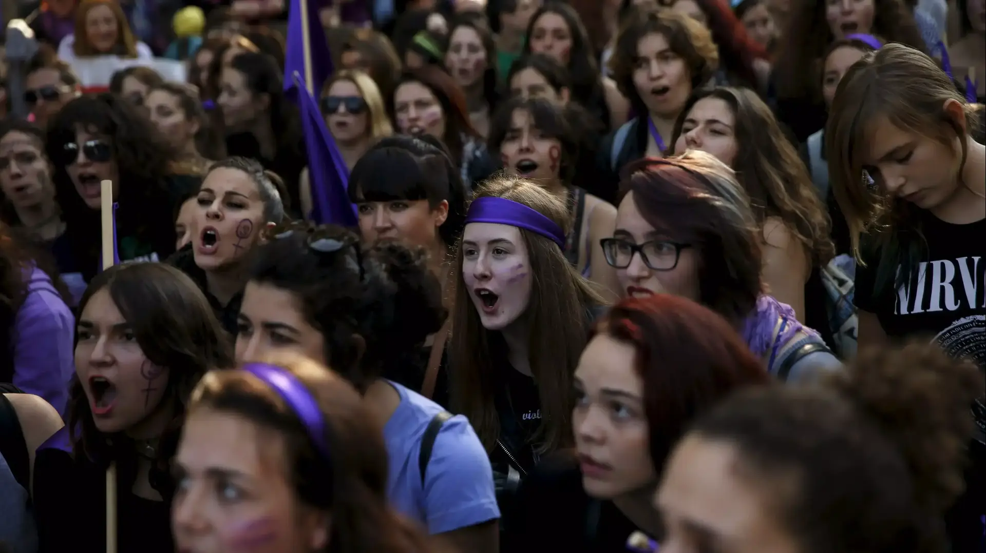 הפגנה נגד אלימות כלפי נשים במרכז מדריד, נובמבר 2015 הפגנה נגד אלימות כלפי נשים במרכז מדריד, נובמבר 2015