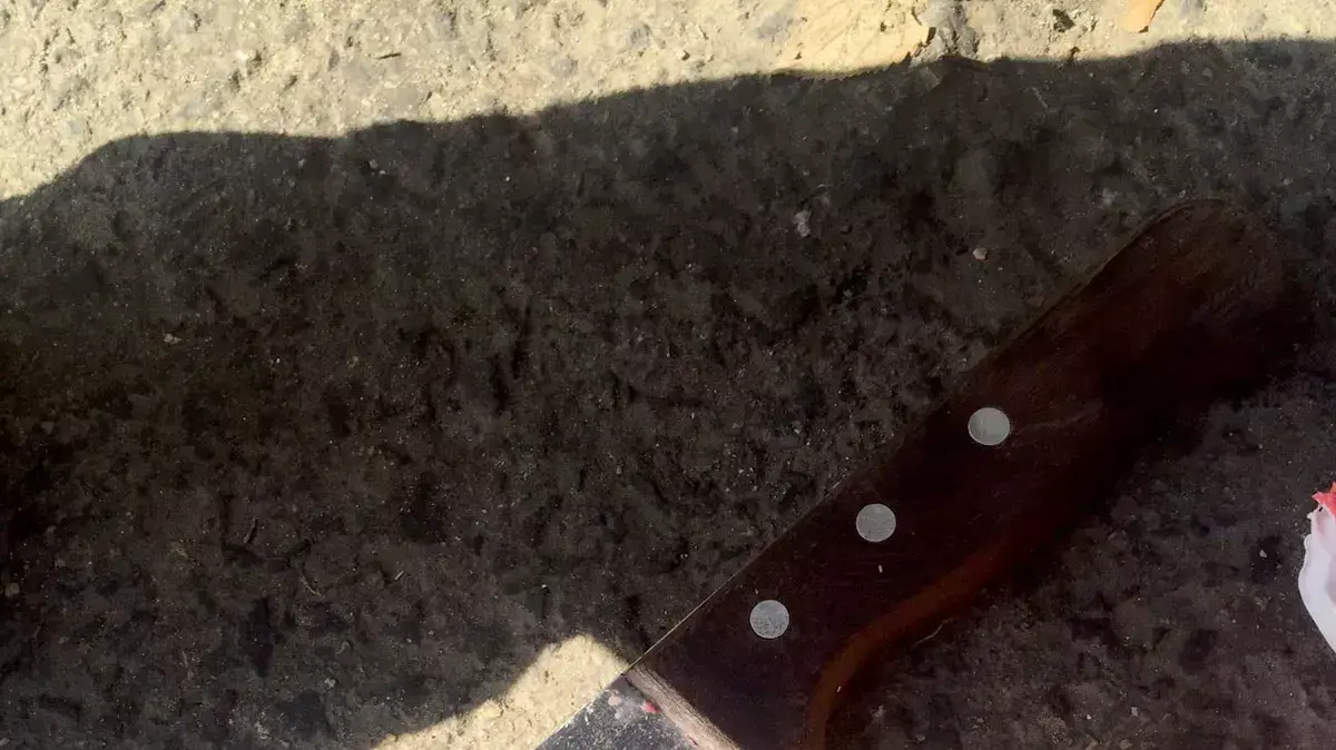 סכין המחבל בפיגוע הדקירה ברכבת הקלה בפסגת זאב סכין המחבל בפיגוע הדקירה ברכבת הקלה בפסגת זאב
