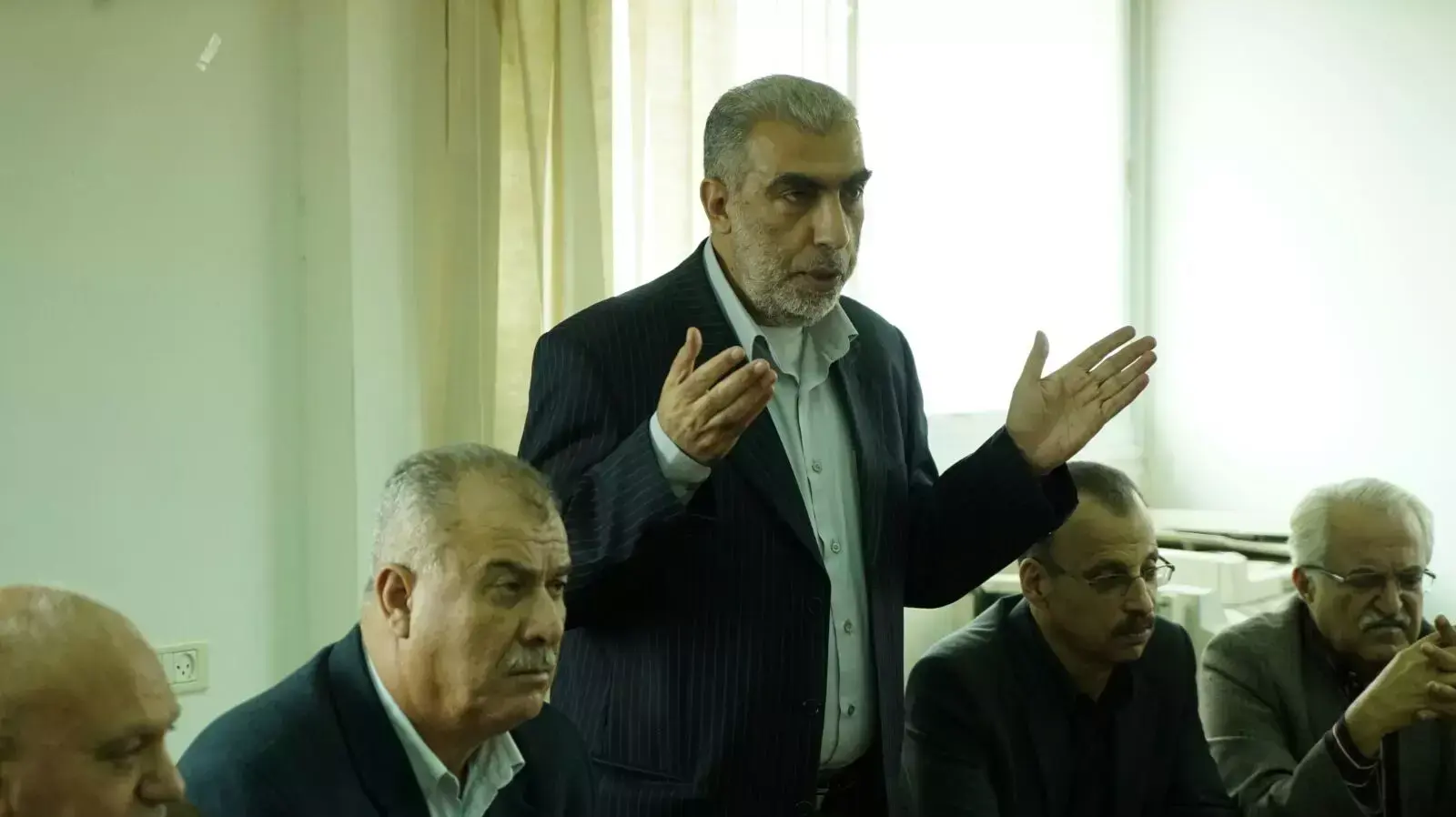 כמאל חטיב, סגן ראש הפלג הצפוני של התנועה האיסלמית, בוועדת המעקב, נצרת. נובמבר 2015