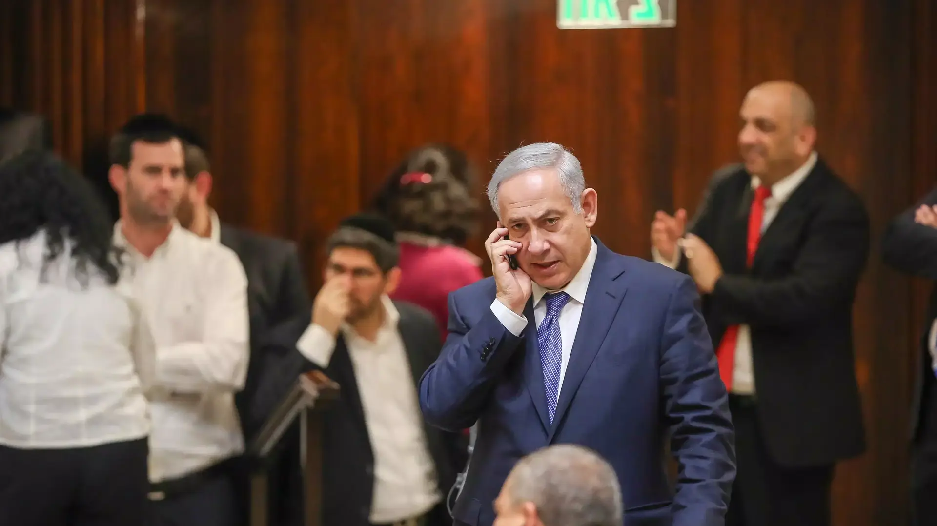בנימין נתניהו בישיבת הכנסת בהצבעה על חוק תקציב המדינה. נובמבר 2015