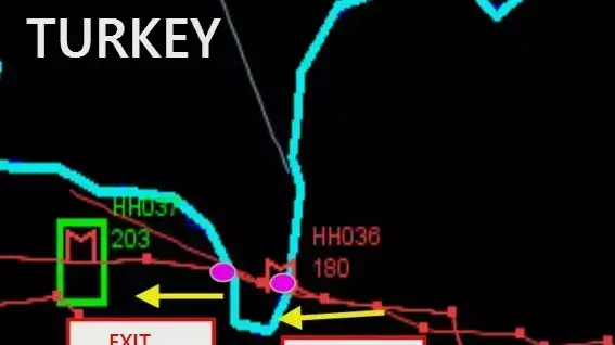 תמונת מכ"ם שפרסמה טורקיה המוכיחה כי מטוס רוסי חדר לשטח, נובמבר 2015