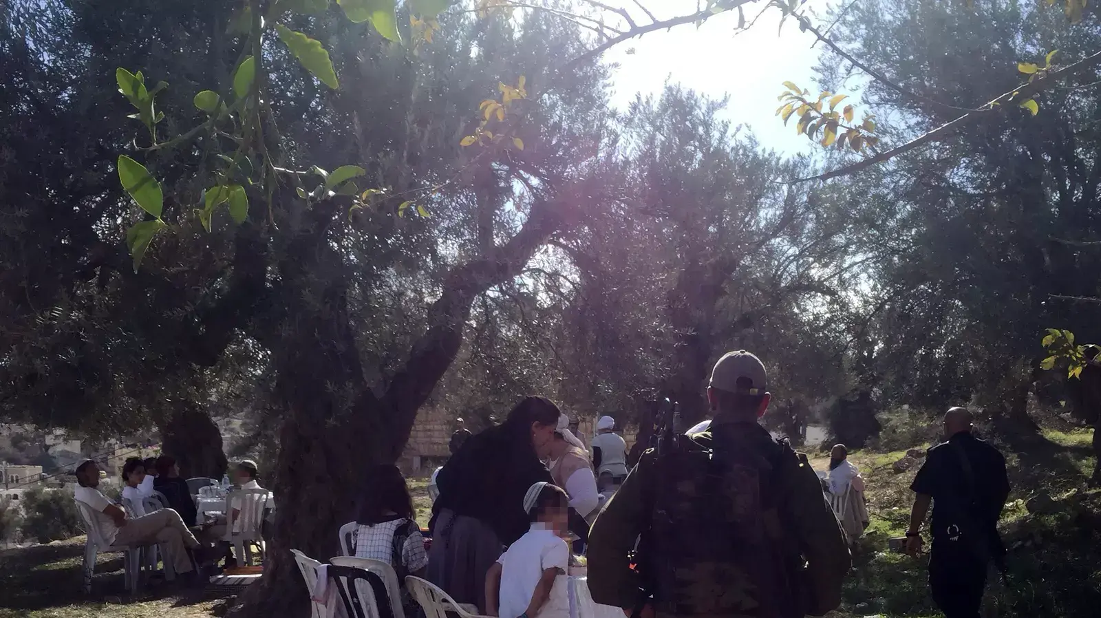 מתנחלים מחברון התמקמו במטע פלסטינים פרטי בשכונת תל-רומידה, 28 בנובמבר 2015 מתנחלים מחברון התמקמו במטע פלסטינים פרטי בשכונת תל-רומידה, 28 בנובמבר 2015