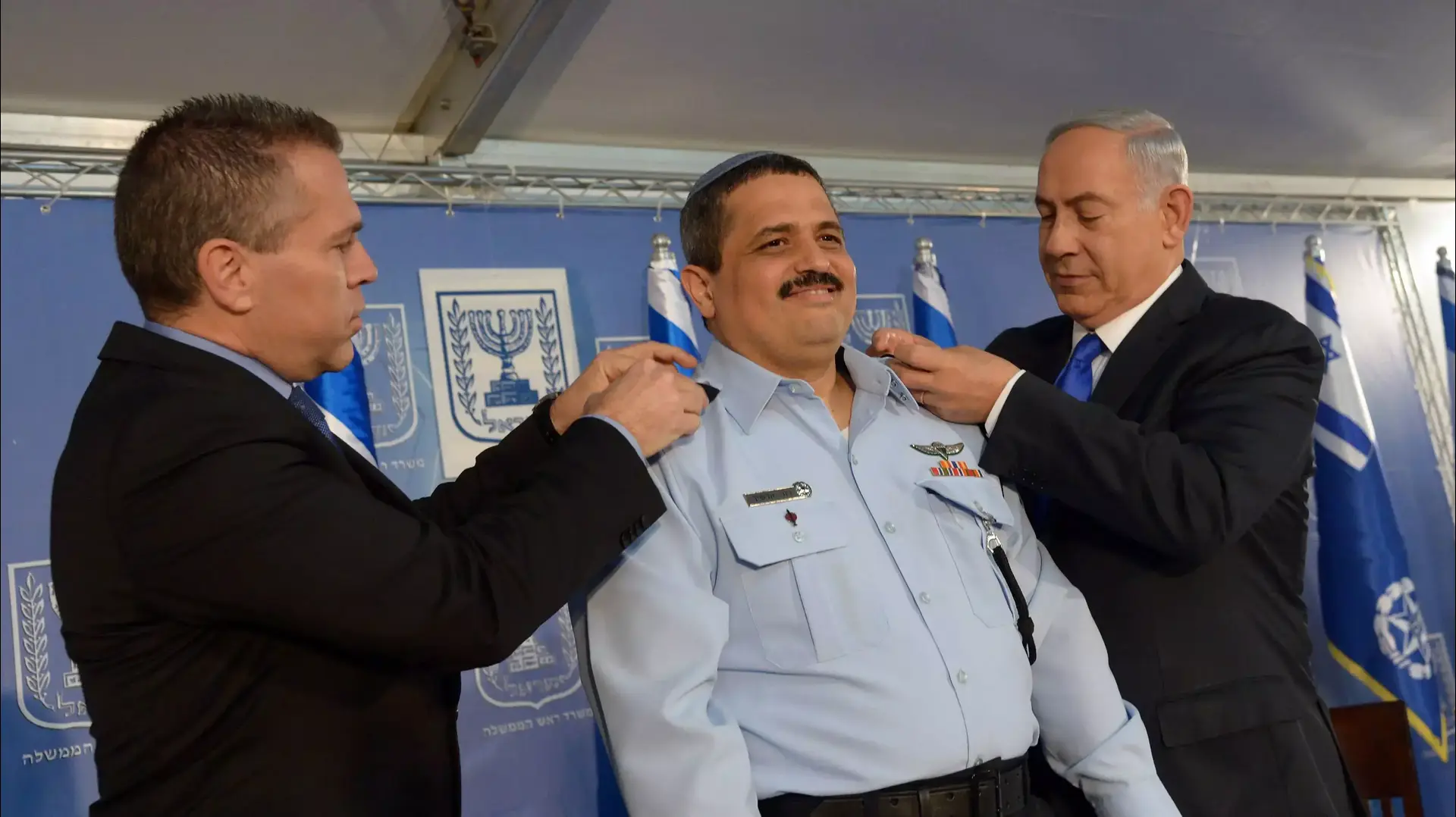 ראש הממשלה בנימין נתניהו בטקס מינוי והענקת דרגה למפכ"ל הנכנס רב ניצב רוני אלשיך, 03 דצמבר 2015