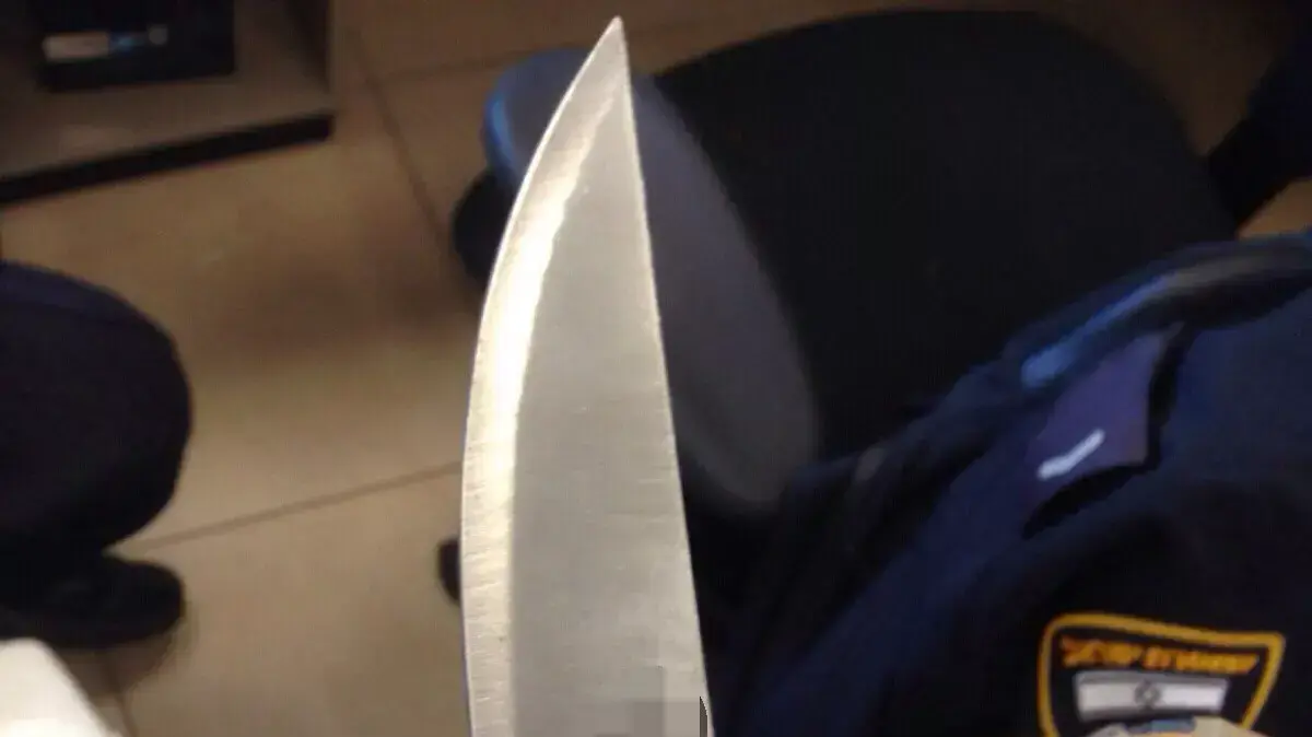 הסכין ששימש מחבלת שניסתה לדקור שוטרי מג"ב בסמוך למערת המכפלה, דצמבר 2015 הסכין ששימש מחבלת שניסתה לדקור שוטרי מג"ב בסמוך למערת המכפלה, דצמבר 2015