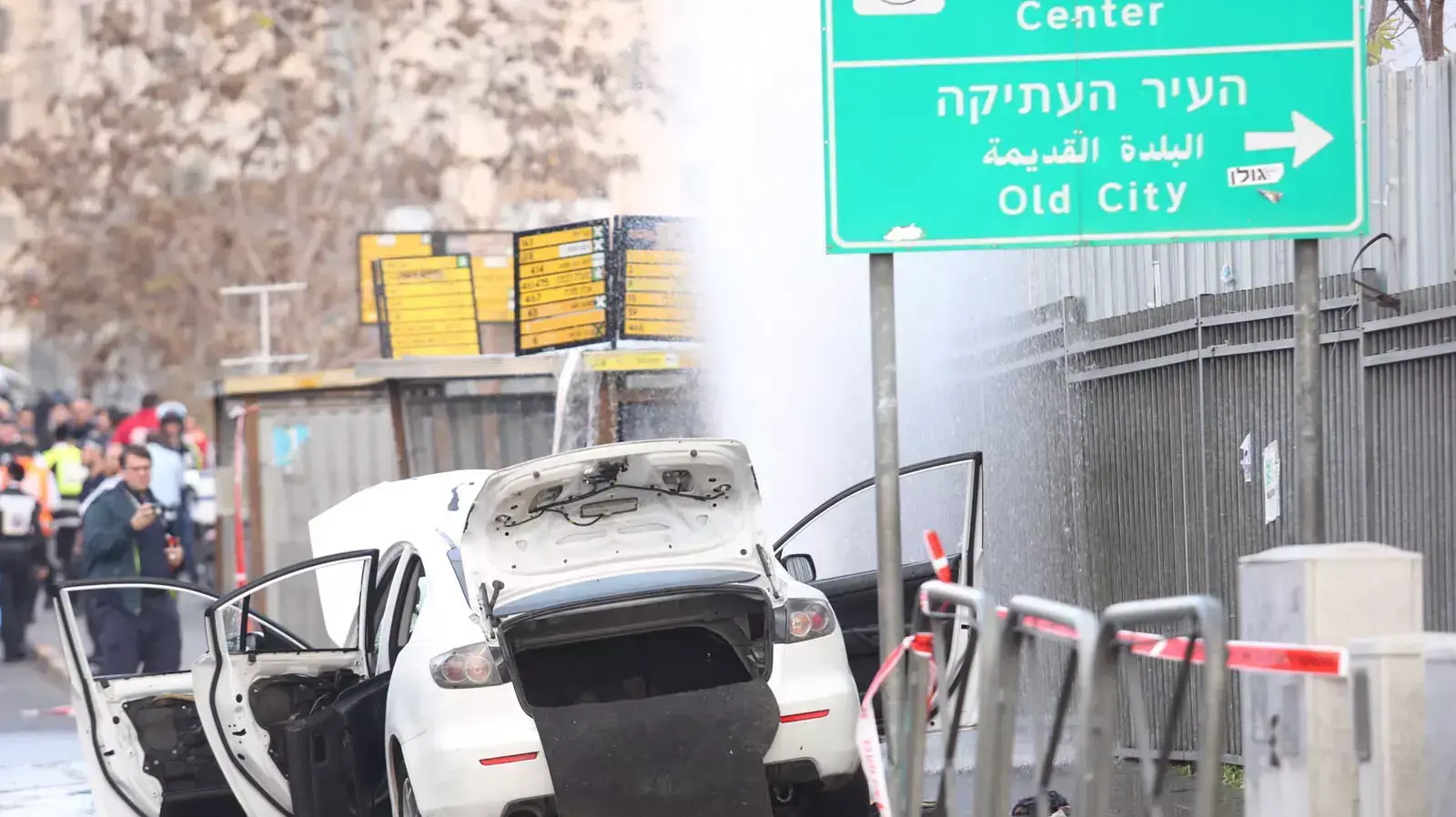 זירת הפיגוע סמוך לגשר המיתרים, ירושלים. 14 בדצמבר 2015