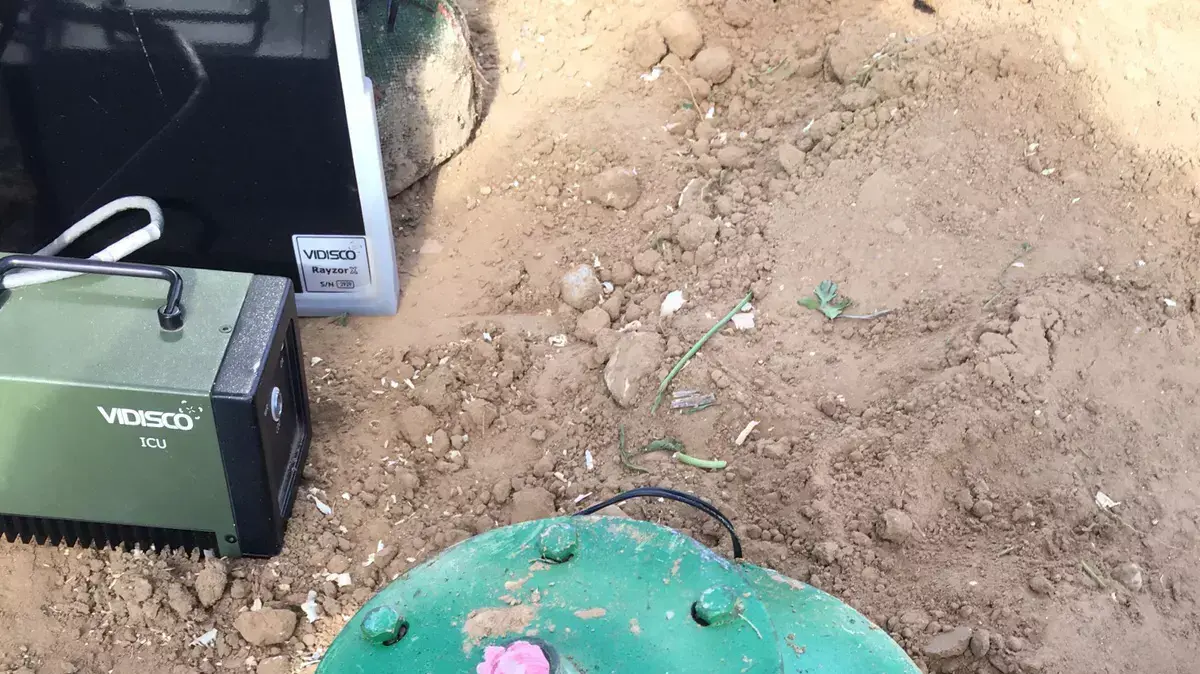 מטענים שגילה כוח צה"ל בגבול רצועת עזה. 18 בדצמבר 2015.
