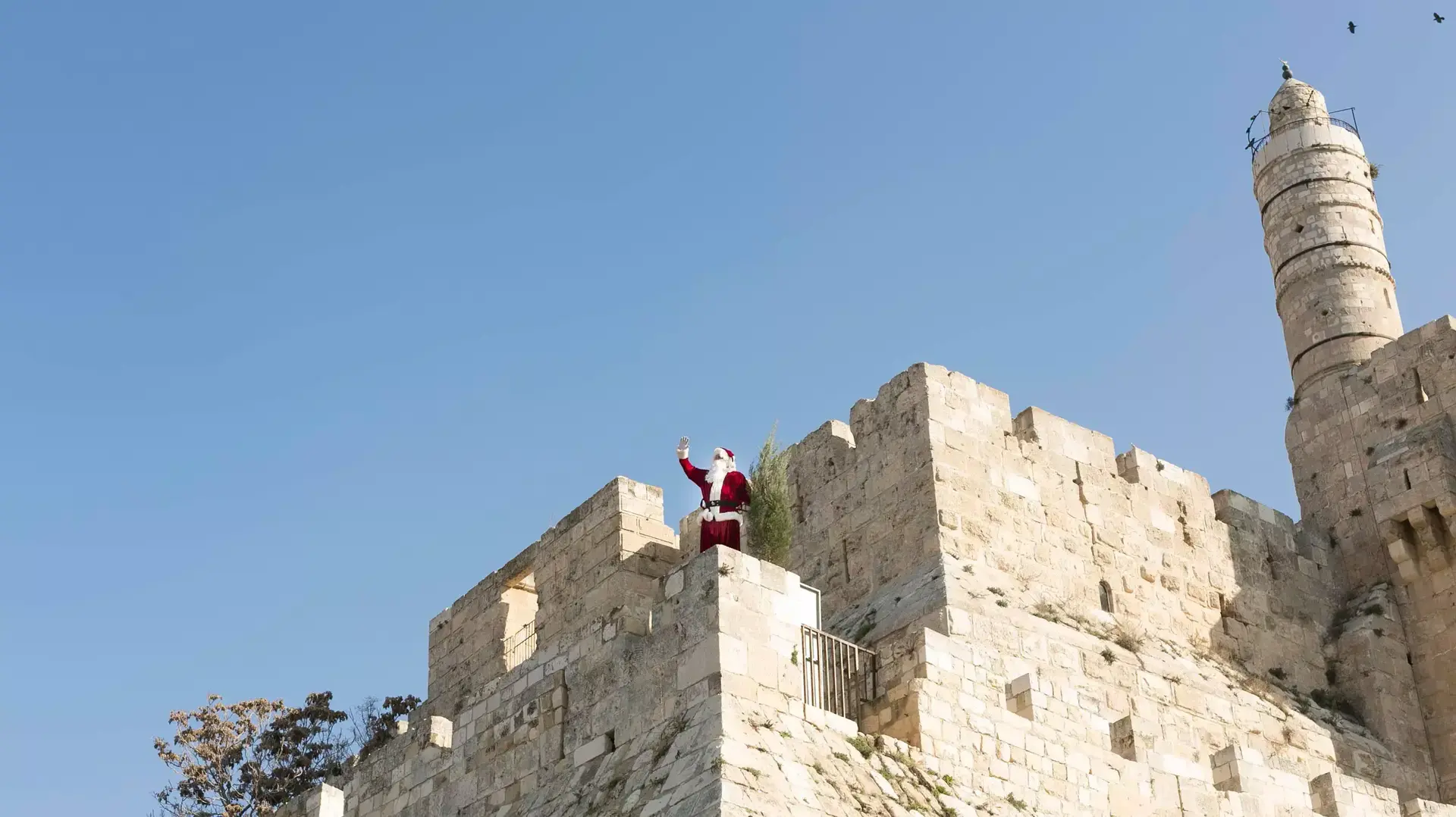 חלוקת עצי אשוח בשער יפו בירושלים לכבוד חג המולד חלוקת עצי אשוח בשער יפו בירושלים לכבוד חג המולד