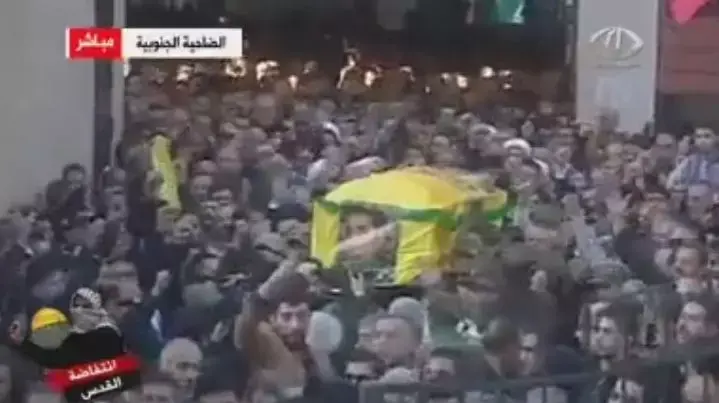 אלפים בהלווייתו של סמיר קונטאר שחוסל בדמשק אלפים בהלווייתו של סמיר קונטאר שחוסל בדמשק
