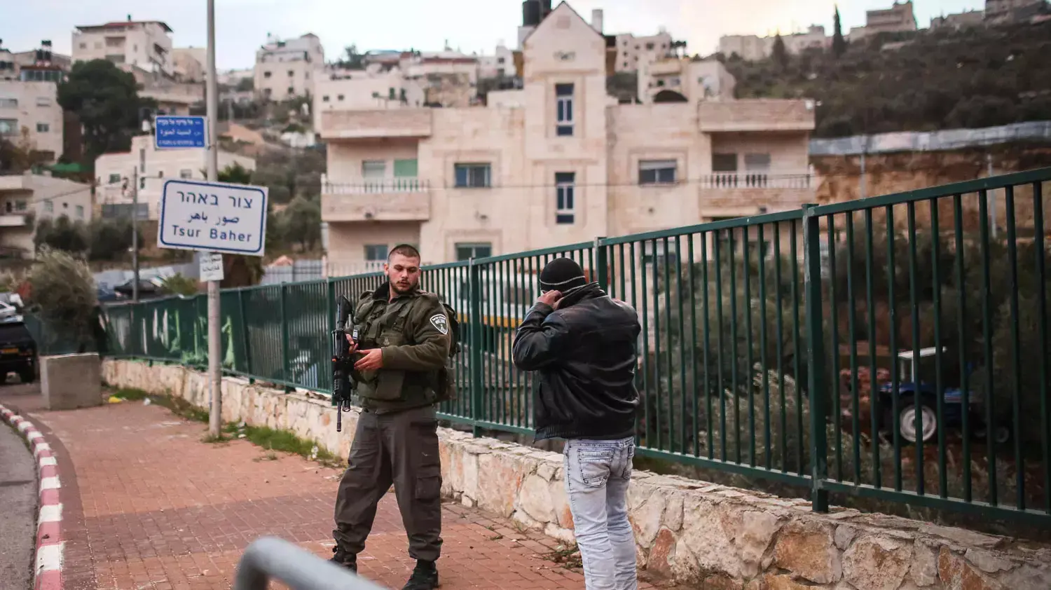 סמוך לזירת ניסיון פיגוע הדקירה בארמון הנציב, ירושלים. 3 בינואר 2016
