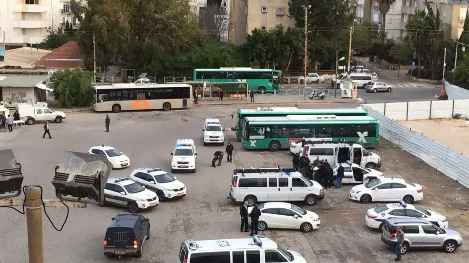 חפ"ק המשטרה באזור התחנה המרכזית בהרצליה, 5 בינואר 2016 חפ"ק המשטרה באזור התחנה המרכזית בהרצליה, 5 בינואר 2016