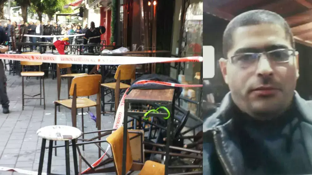 המחבל נשאת מלחם וזירת הפיגוע ברחוב דיזנגוף בתל  אביב