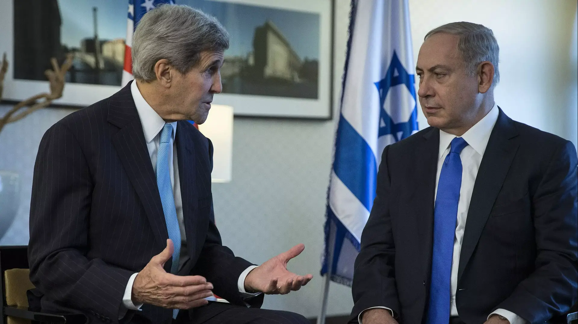 ראש הממשלה בנימין נתניהו שר החוץ של ארצות הברית ג'ון קרי.