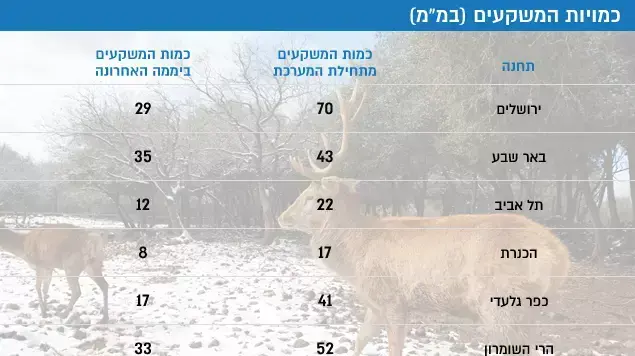 כמות המשקעים (במ"מ) כמות המשקעים (במ"מ)