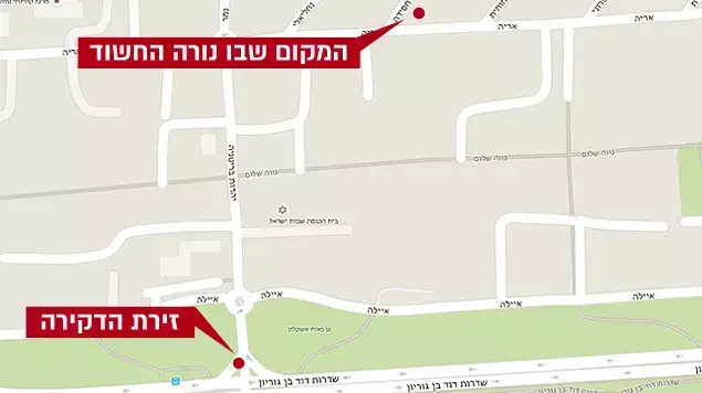 מפת המרדף שניהל החייל באשקלון מזירת הפיגוע ועד מקום הירי בדוקר, פברואר 2016 מפת המרדף שניהל החייל באשקלון מזירת הפיגוע ועד מקום הירי בדוקר, פברואר 2016