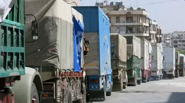 משאיות אספקה בדרך לחאלב, פברואר 2016