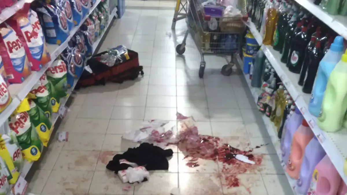 זירת פיגוע הדקירה בשער בנימין. פברואר 2016 זירת פיגוע הדקירה בשער בנימין. פברואר 2016