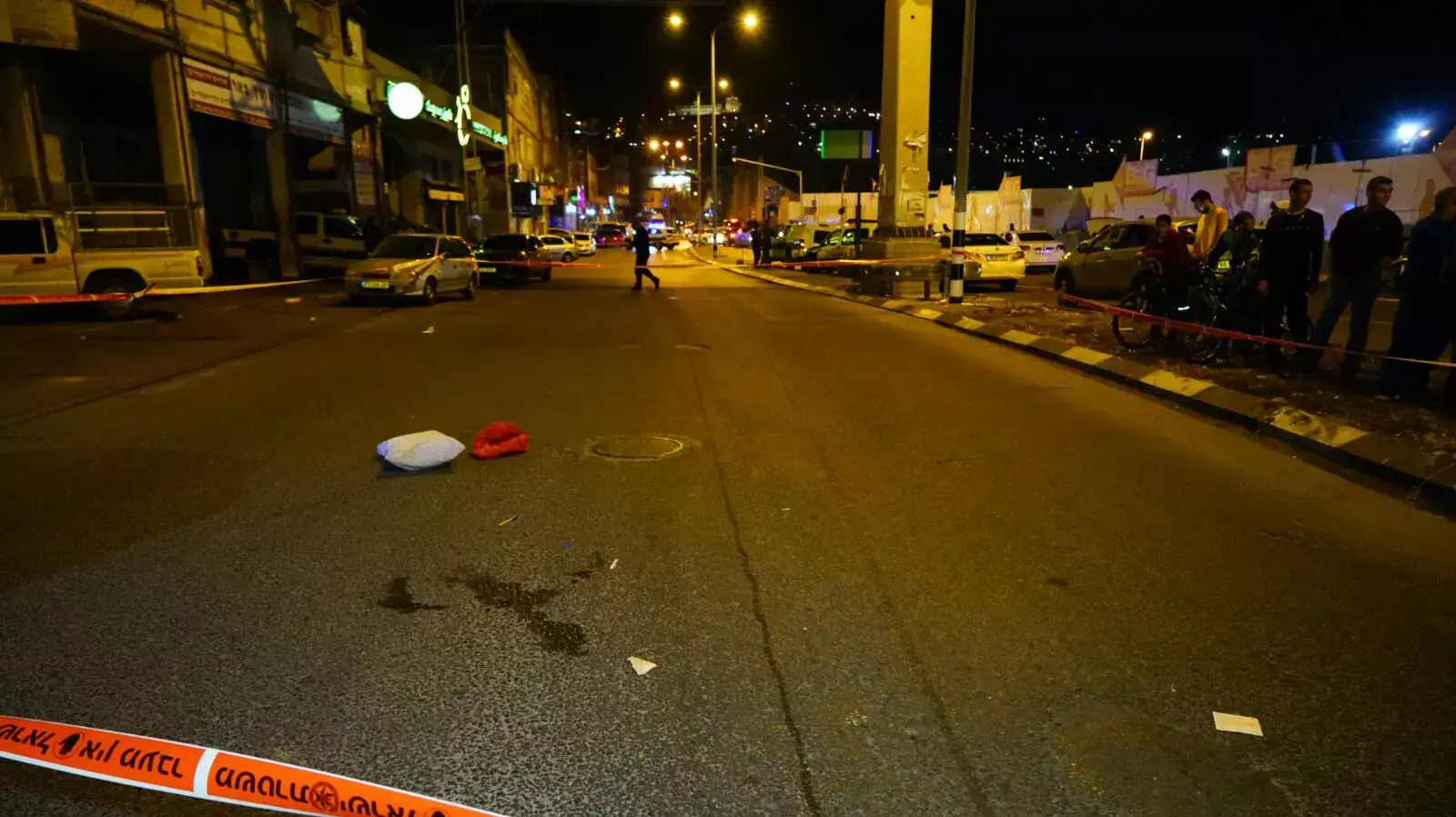 זירת דריסת שוטר בנצרת צומת המוסכים זירת דריסת שוטר בנצרת צומת המוסכים