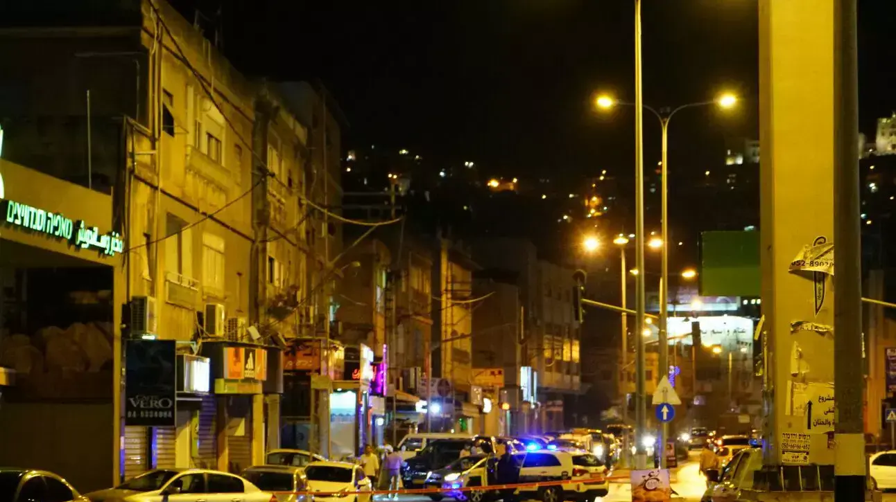 זירת דריסת שוטר בנצרת צומת המוסכים זירת דריסת שוטר בנצרת צומת המוסכים
