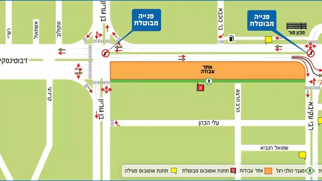 מפת העבודות על התחנה החדשה של הרכבת הקלה שבין רמת גן ובני ברק. 7 במרץ 2016. מפת העבודות על התחנה החדשה של הרכבת הקלה שבין רמת גן ובני ברק. 7 במרץ 2016.