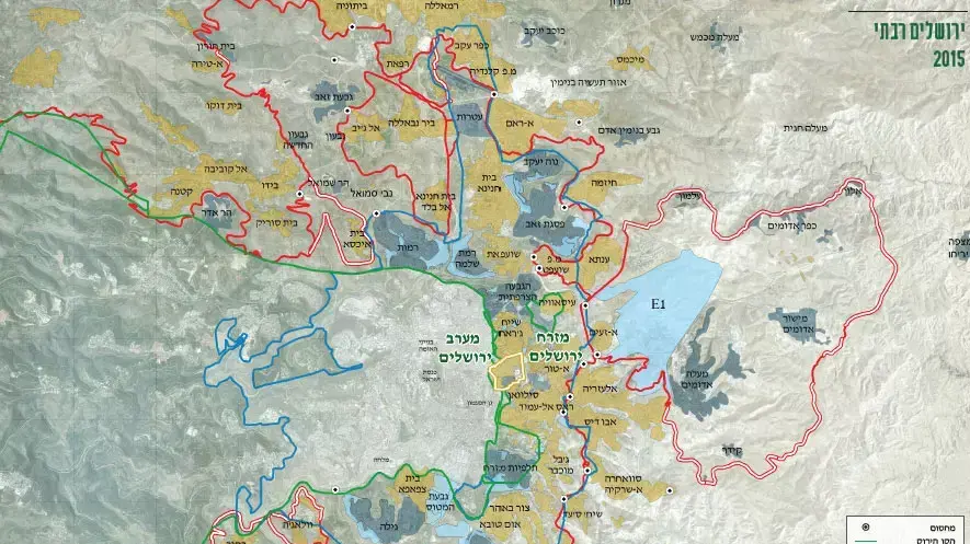 מפת גדר ההפרדה בעוטף ירושלים מפת גדר ההפרדה בעוטף ירושלים