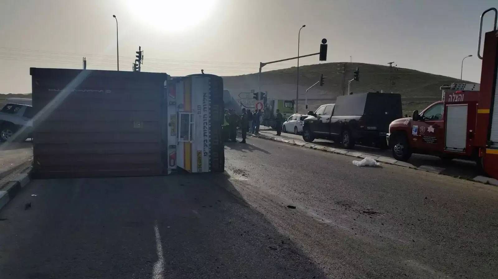 תאונה בצומת אוהלים ליד באר שבע תאונה בצומת אוהלים ליד באר שבע