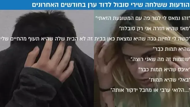 הודעות ששלחה שירי סובול לדוד ערן בחודשים האחרונים הודעות ששלחה שירי סובול לדוד ערן בחודשים האחרונים