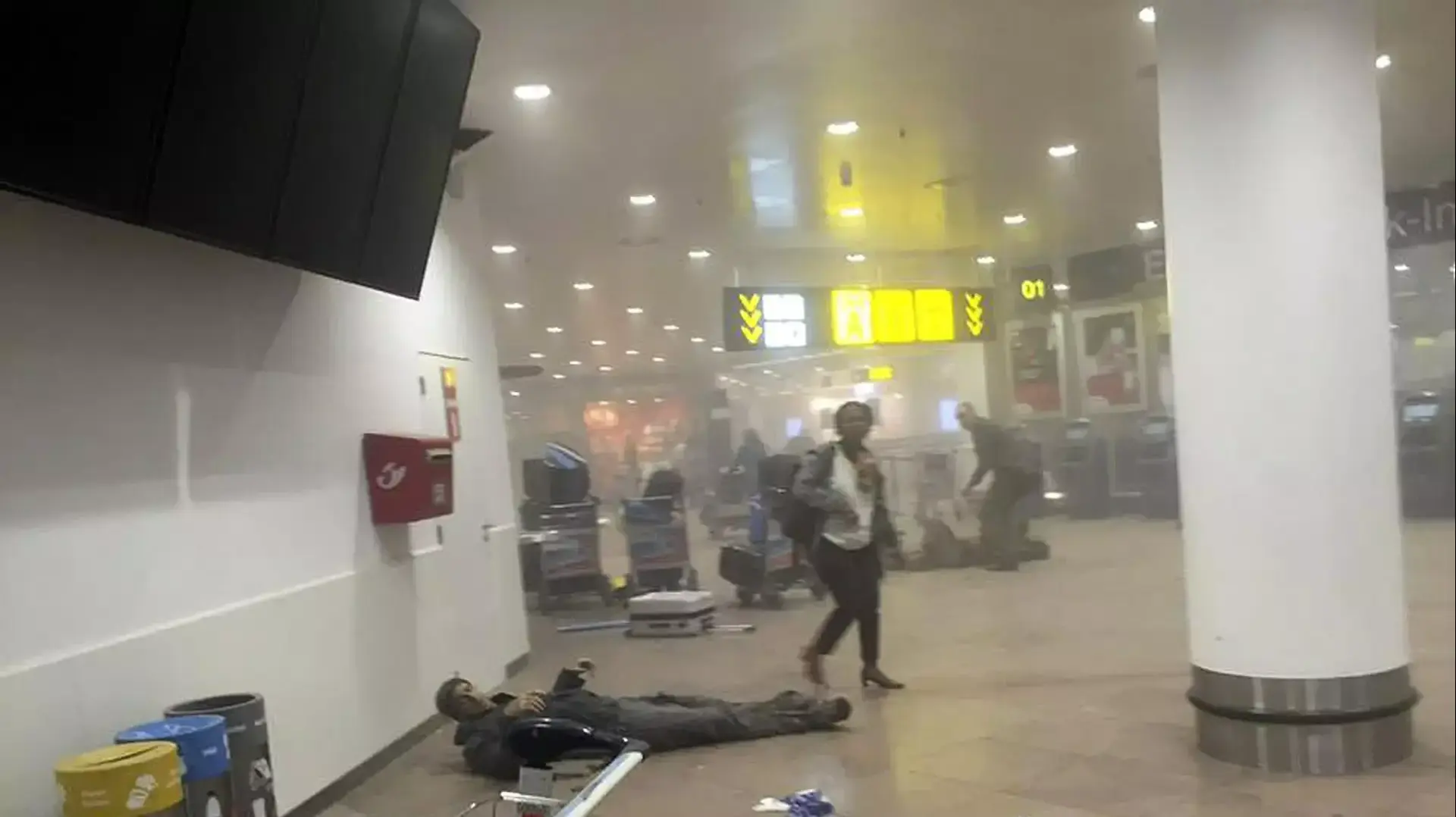 זירת הפיצוץ בשדה התעופה בבריסל זירת הפיצוץ בשדה התעופה בבריסל