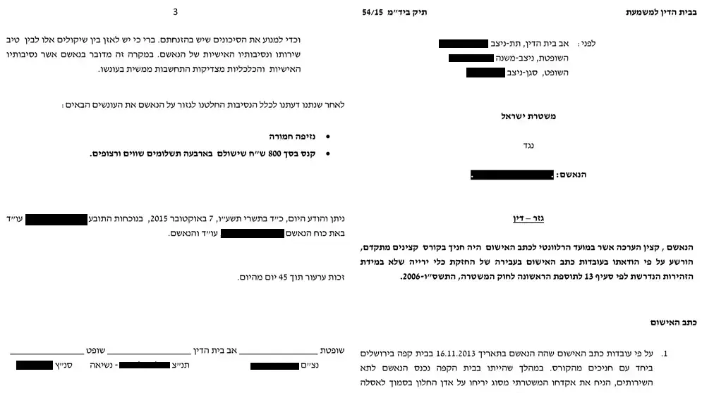 דוח בית הדין המשמעתי של המשטרה דוח בית הדין המשמעתי של המשטרה