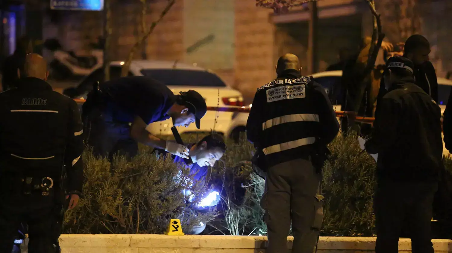 זירת הירי בבית הכרם, ירושלים. מרץ 2016 זירת הירי בבית הכרם, ירושלים. מרץ 2016