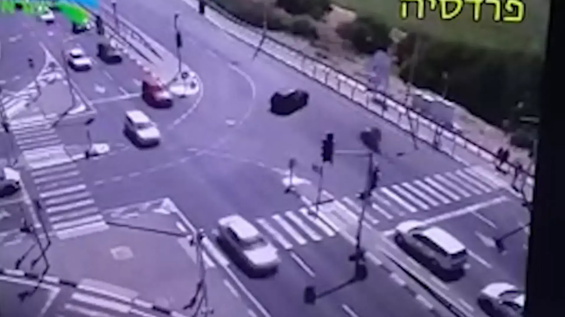 תיעוד התאונה בצומת פרדסיה ב-3 באפריל 2016