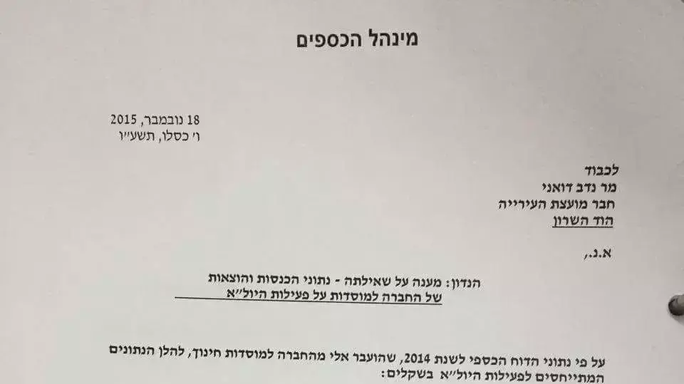 לקראת חג הפסח חברה עירונית "מוסדות חינוך ותרבות" הגישה לגננות וסייעות מכתב הדורש לקיצוץ בשכרן, הוד השרון. אפריל 2016 לקראת חג הפסח חברה עירונית "מוסדות חינוך ותרבות" הגישה לגננות וסייעות מכתב הדורש לקיצוץ בשכרן, הוד השרון. אפריל 2016