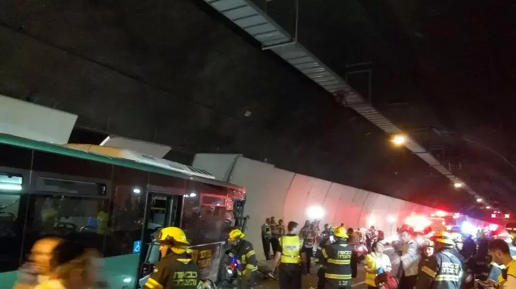 תאונת דרכים במנהרות הכרמל, חיפה. אפריל 2016
